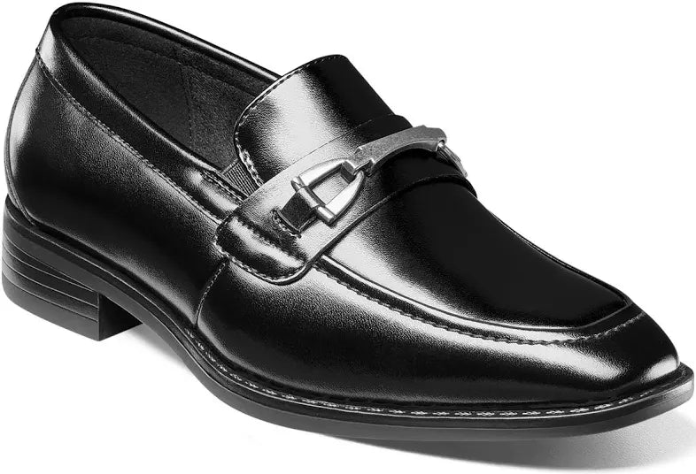 Stacy Adams Kids' Kaylor Moc Toe Bit Slip-On Loafer in black
