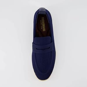 Blue CUSHIONAIRE Women's Jupiter Knit Loafer with +Memory Foam.