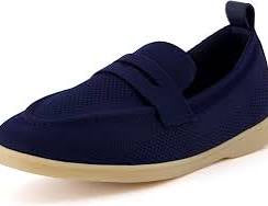 Blue CUSHIONAIRE Women's Jupiter Knit Loafer with +Memory Foam.