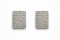 Silver sparking square earrings