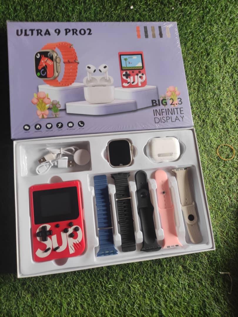 HR100 Smart Watch + Wireless Earbuds + SUP Game Box bundle.
