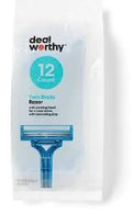 Dealworthy brand disposable men's twin-blade razor 12-count pack