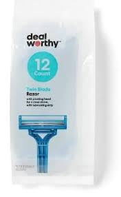 Dealworthy brand disposable men's twin-blade razor 12-count pack