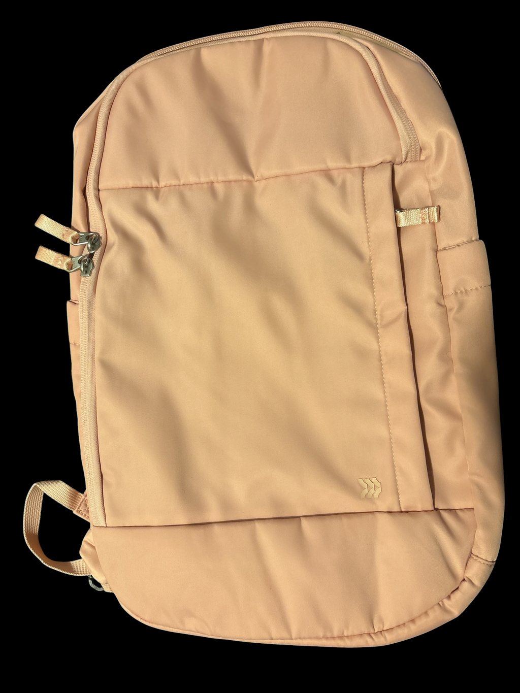 Premier Fusion by Jalinity LLC minimalist lightweight travel backpack in soft peach with front pocket and zippers